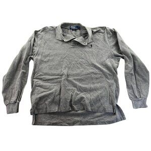 Polo Ralph Lauren Mens Polo Shirt Large Gray Long Sleeve Casual Classic Pullover